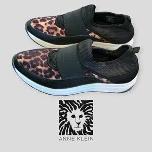 Anne Klein Women's  Backdoor Leopard Animal Print Slip On Sneakers Shoes 9M